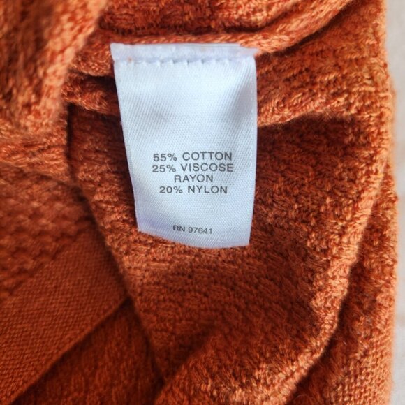 J Jill Women's Size Small Orange Long Sleeve Round Neck Textured Knit Sweater - Picture 14 of 14